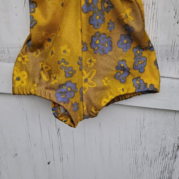 Vintage 50s Jantzen One Piece Swim Suit S M 10 Floral Maillot Mod Pin Up Gold - Picture 3 of 10